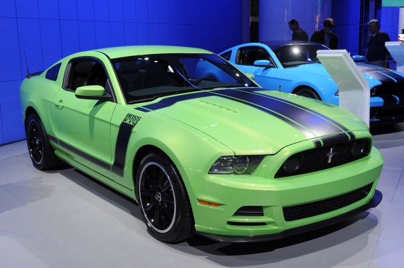 Ford is displaying a 2013 Mustang Boss 302 in Gotta Have It Green 
