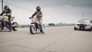 Two Mustangs Battle Two Motorcycles In Latest Motorcycle vs. Car Drift Series
