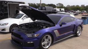 Two 2015 Roush Mustangs Drag From a Rolling Start
