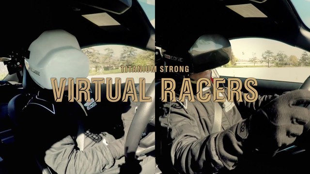 Virtual Racers Drive Real Mustangs on Simulated Course