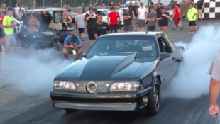 Fox Body Mustang With Grille-Mounted Turbo Blasts the Strip!