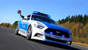 Mean Mustang Police Car Leads German Parade
