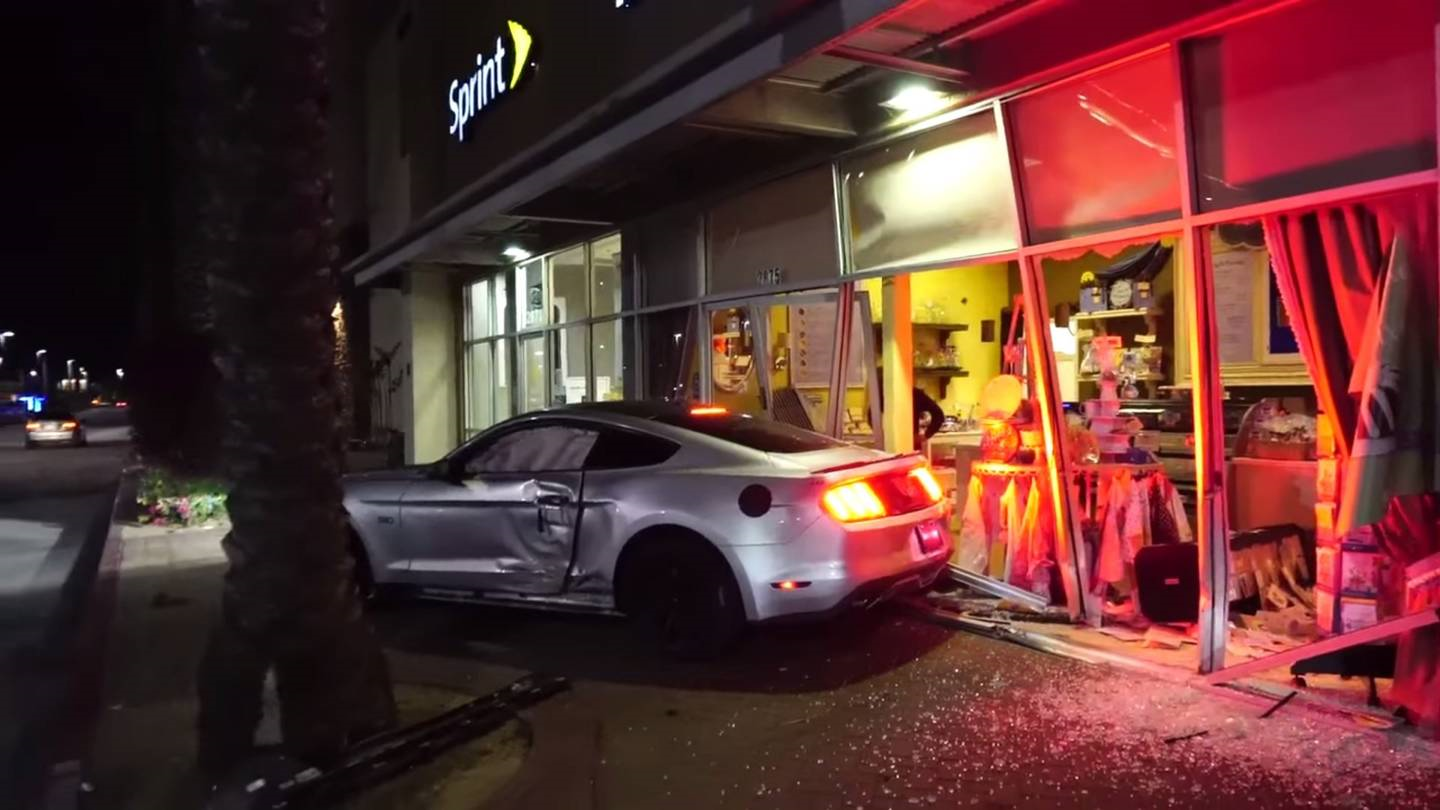 Mustang Crashes Into Cake Shop