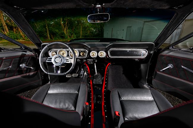 1966 Ford Mustang Black Red Chris Slee Interior 006