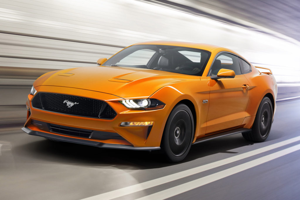 2018 Ford Mustang GT on the move