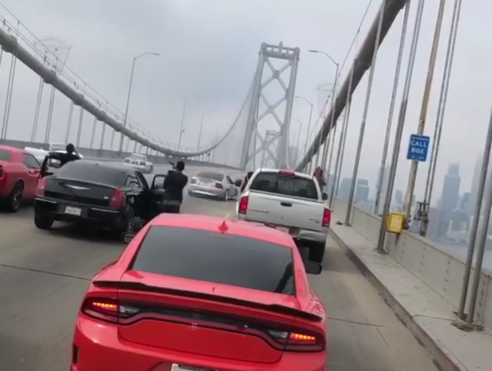 Mustang Duo Stunting on the Bay Bridge