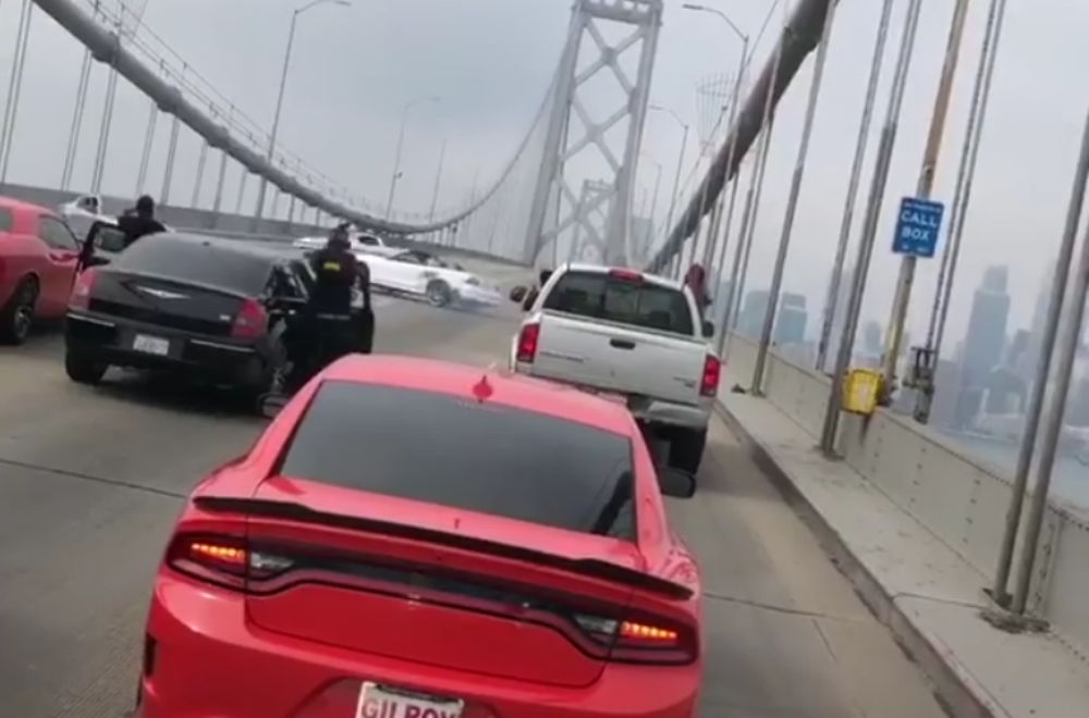 Mustang Duo Stunting on the Bay Bridge